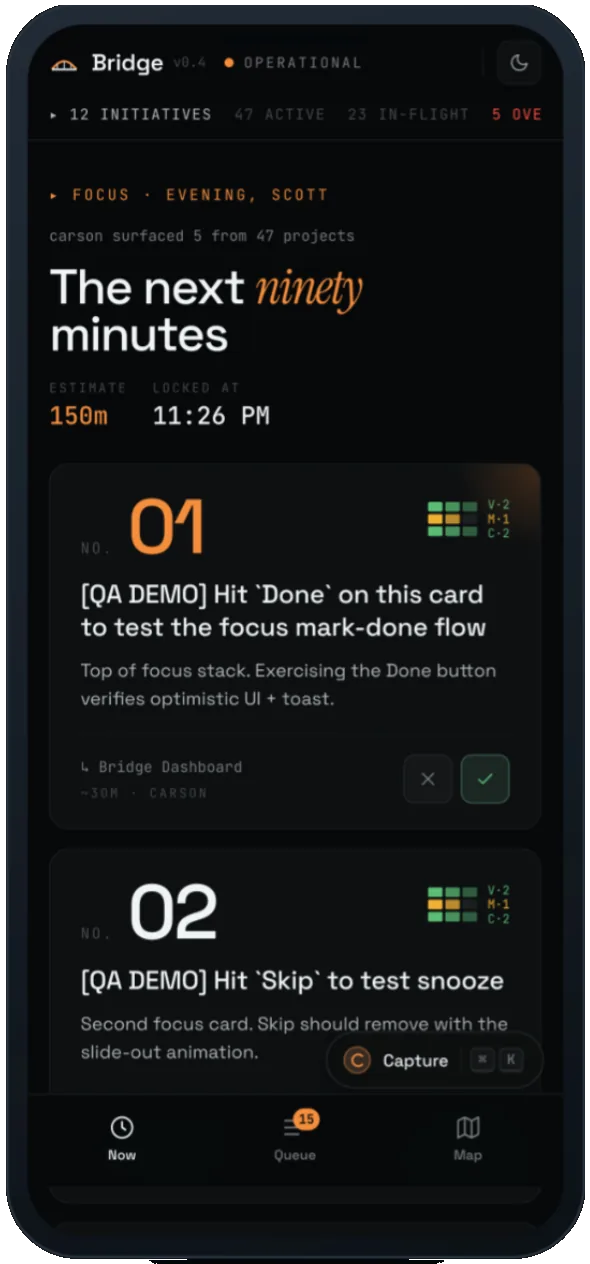Bridge — morning briefing app